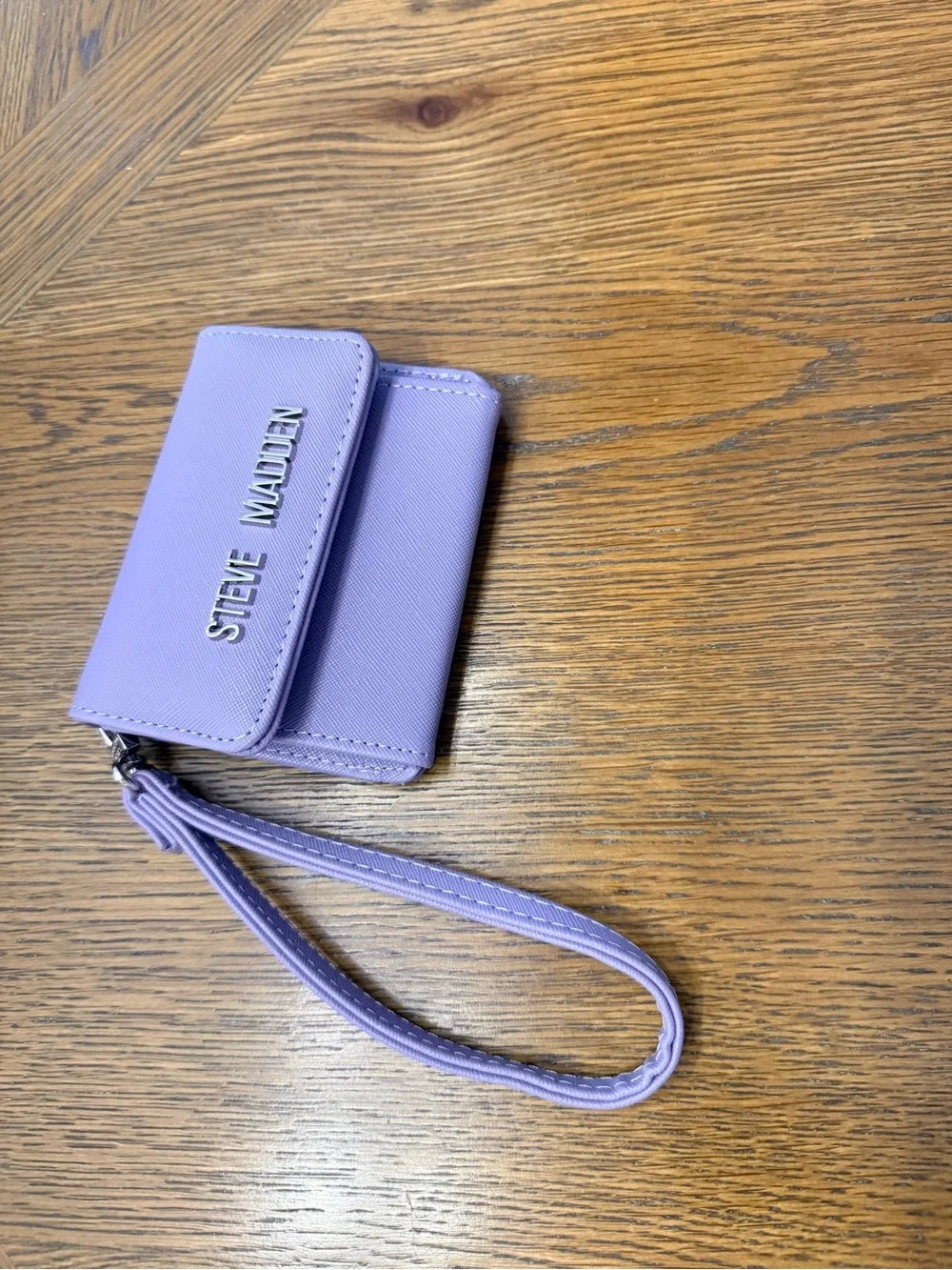 Steve Madden Lavender Wristlet Wallet ID Card Holder Snap Closure NWOT